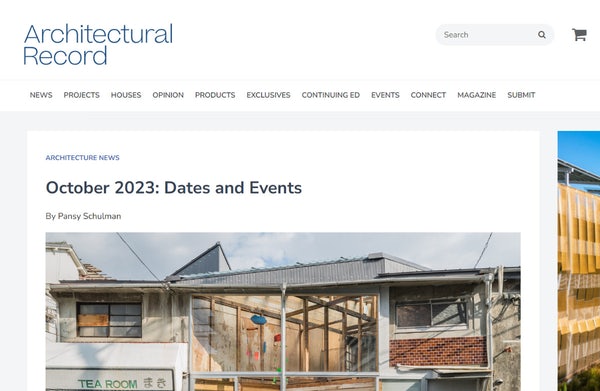 Architectural Record: October Dates and Events