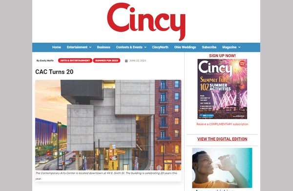 Cincy Magazine: CAC Turns 20