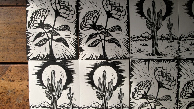 Young Adult Lab: Block Print Postcards